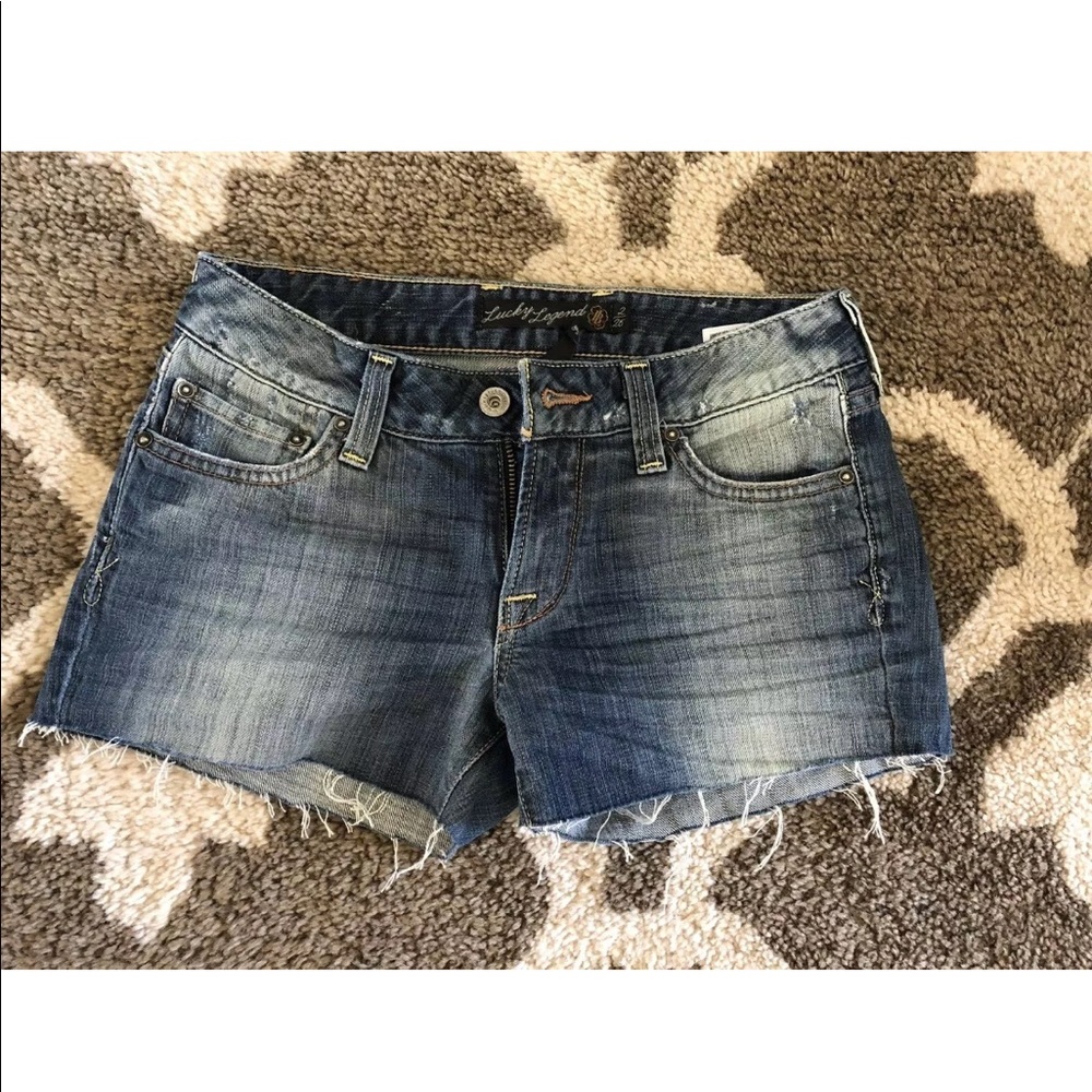 Lucky Brand 2/ 26 denim cut off jean shorts Legend wash distressed frayed